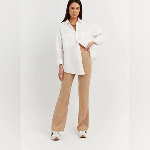 !!NWOT DISSH HICKS CAMEL CREPE FLARE
PANT size 10!